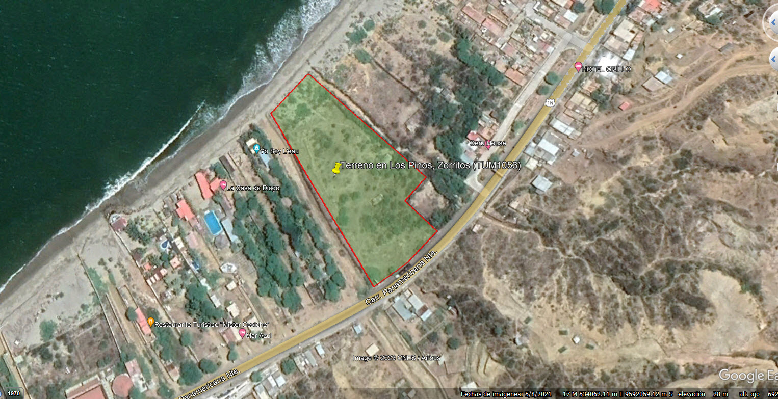 Terreno de Playa en Zorritos, Los Pinos 3,000 m2